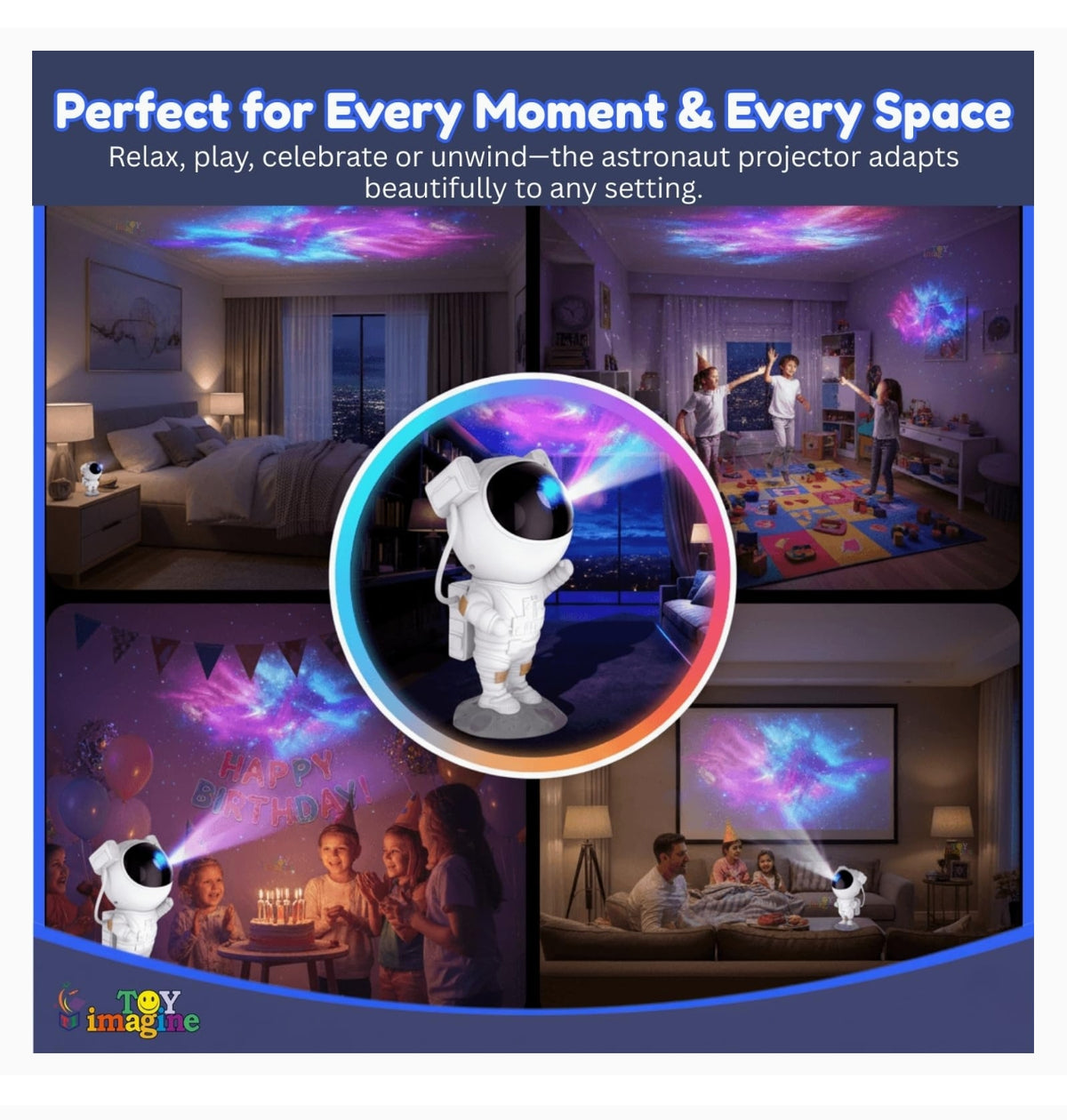Astronaut Galaxy Projector Night Light